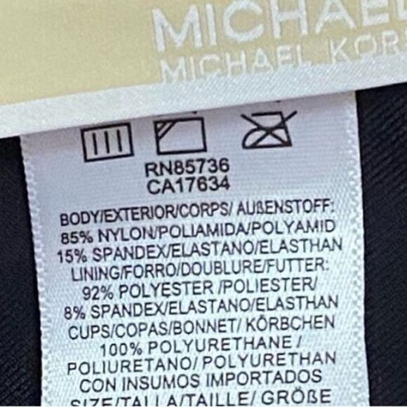 MICHAEL MICHAEL KORS Women Logo-Elastic String Bikini Top Black Swimsuit size L - Picture 4 of 9